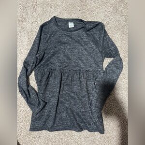 Gray Long Sleeve Top